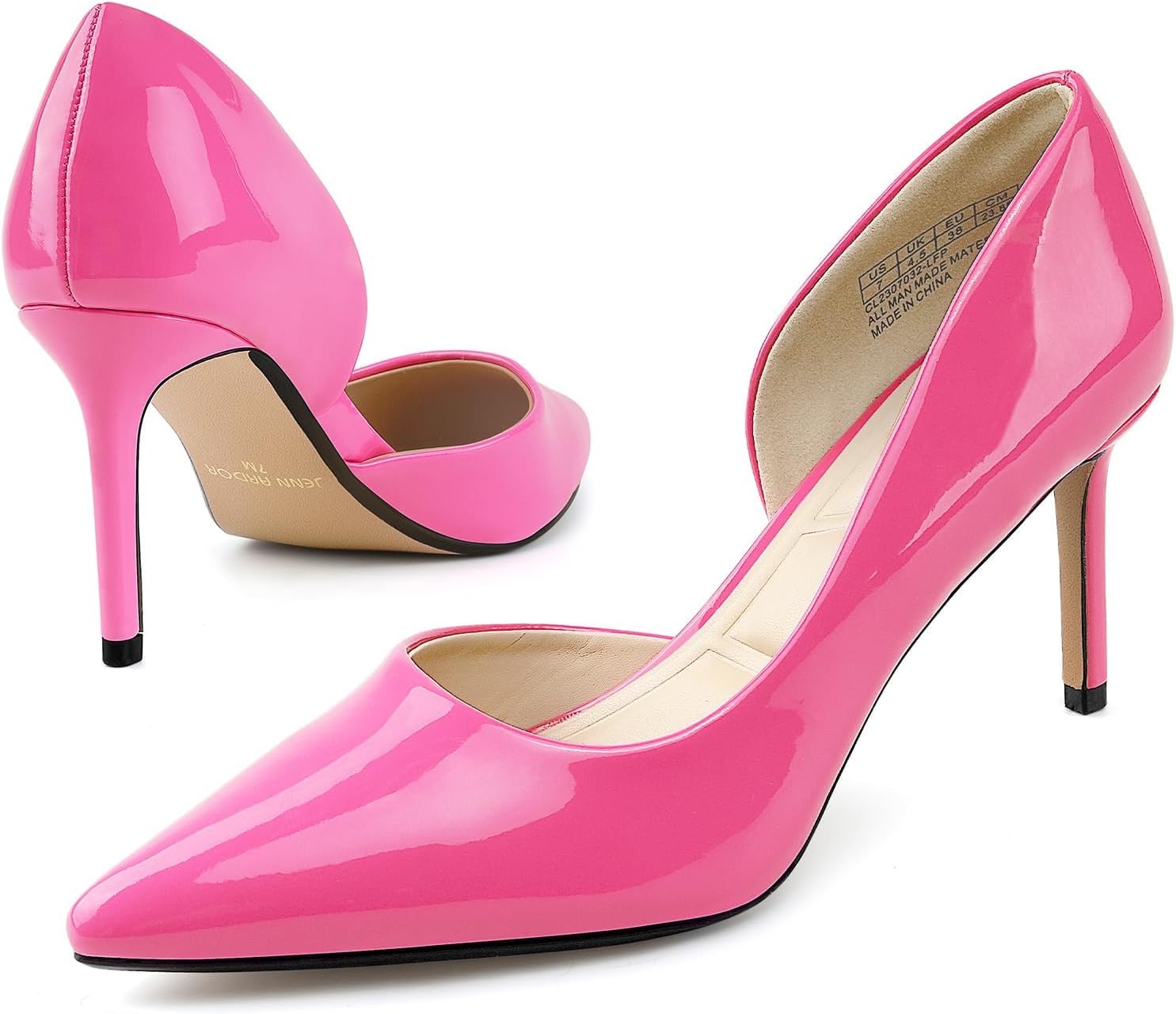 JENN ARDOR Women's Pumps High Heels Pointed Closed Toe Stiletto D'Orsay 3 in Comfortable Soft Wedding Bride Guest Party Dress Classic Elegant Pumps Casual Work Shoes