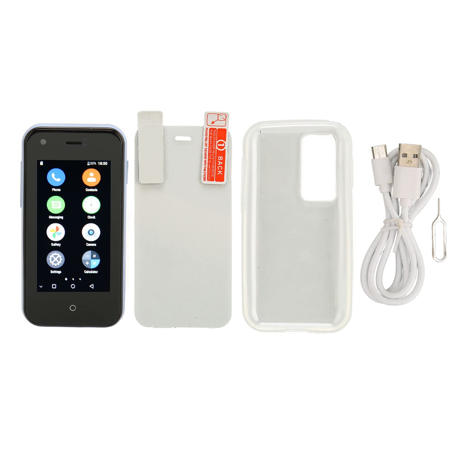 Mini Smartfon D18 dla Dzieci, Kieszonkowy Telefon Komórkowy 3G 2,5 Cala, WiFi 1 GB 8 GB Czterordzeniowy Telefon Komórkowy z Systemem, świetny dla Dzieci i Studentów