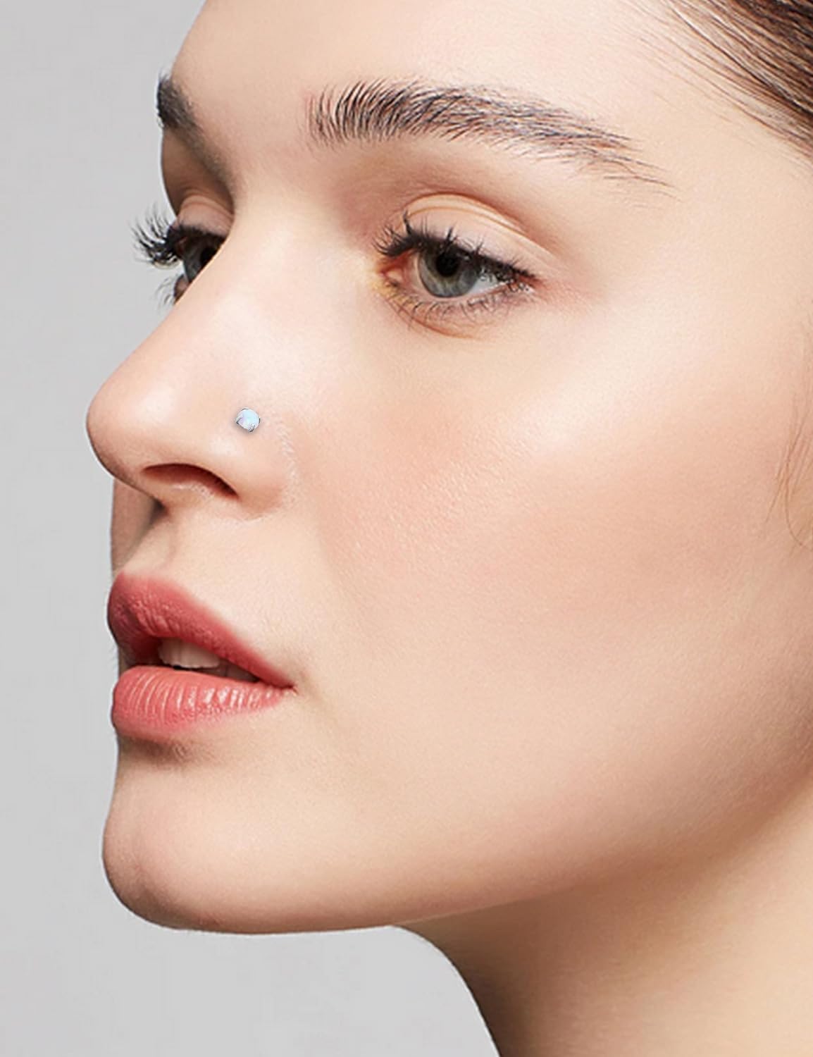 Yaalozei 18G 20G Nose Rings Piercings Hypoallergenic Nose Studs 316L Surgical Steel Heart Nose Rings L Shaped Straight Screw Nose Piercing Jewelry for Women Men Silver Black Rose Gold Colorful - Image 3