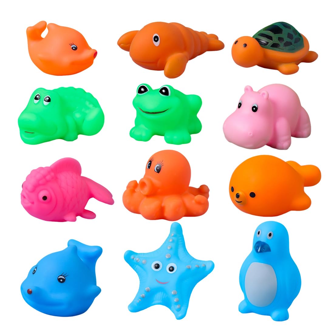 Juguete Baño Bebe,12 Piezas,Juguetes bañera Piscina Playa,Juguetes de Natación del Flotante para Niños,Estilo animal marino,Regalo Bebe 1 año
