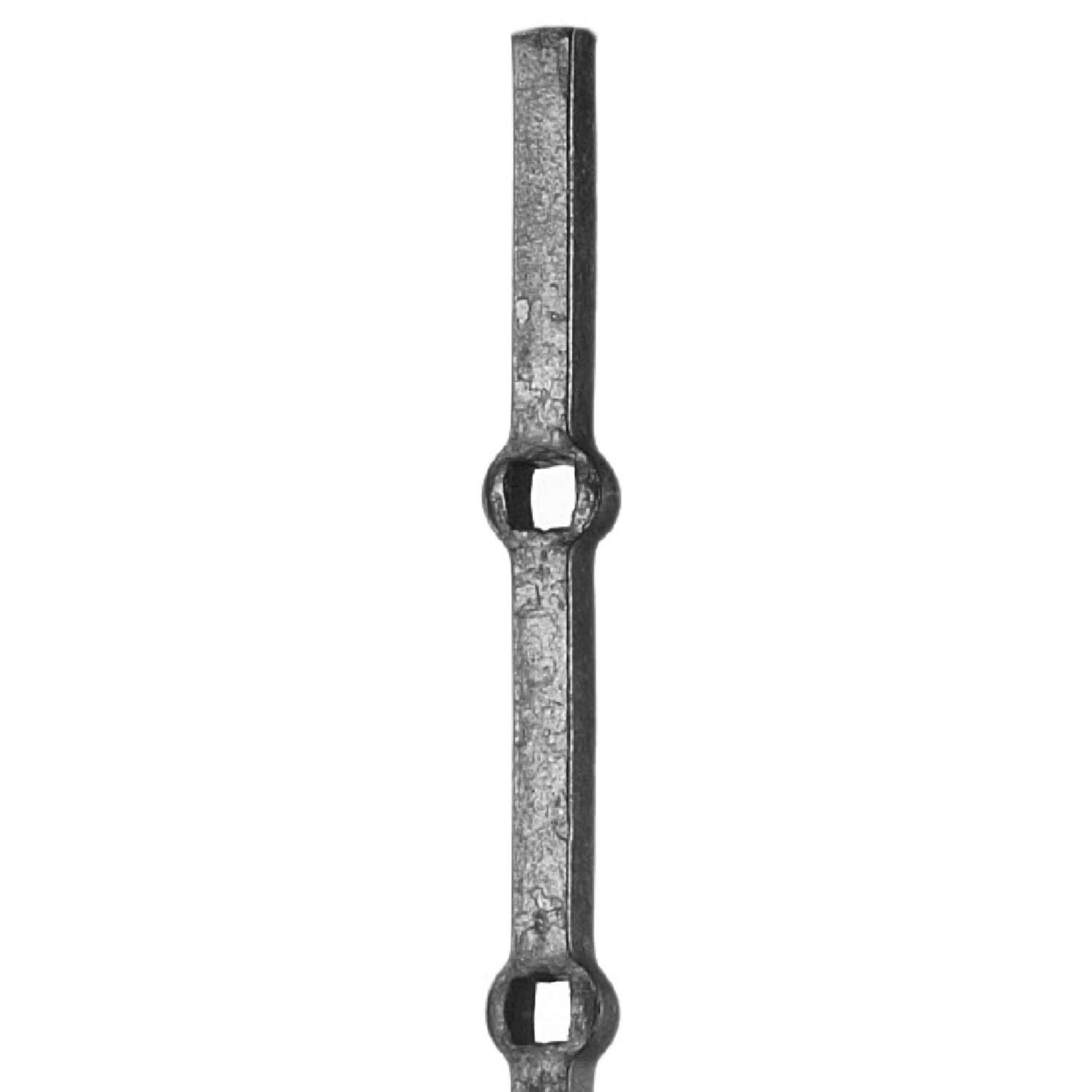 Barra forata in ferro battuto h. 2000 mm sezione 12x12 mm foro 12x12 mm 16 fori interasse 120 mm 1 pezzo Made in Italy