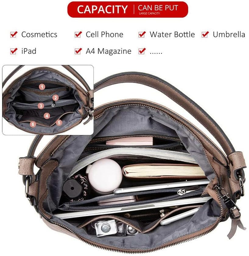 Miniatura 2 de Bolsos de mano para mujer, grandes de diseño para mujer, bolso tipo hobo de piel sintética