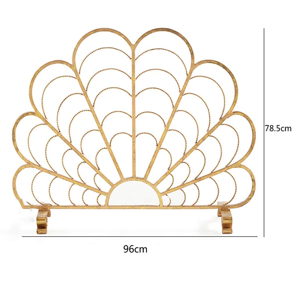 Parascintille Curvo Compatto in Oro con Protezione antiscintille in Rete Parafuoco Parascintille per camini retrò Parascintille Parascintille Parascintille