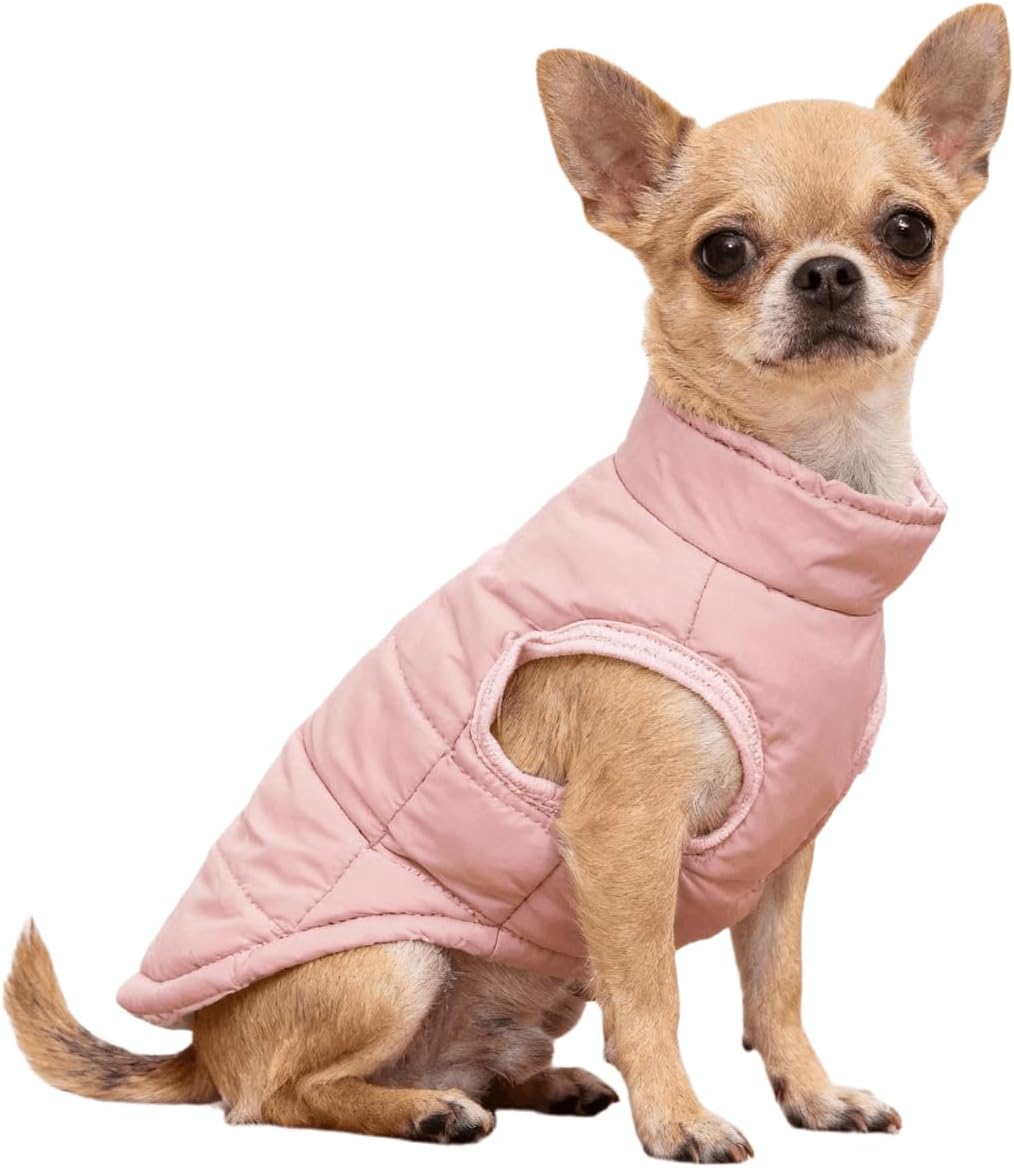 Chihuahua Dog Coats Warm Winter Dog Jacket Pet Jackets Puppy Cold Weather Coat Pet Clothes for Small Dogs, Pink, Small