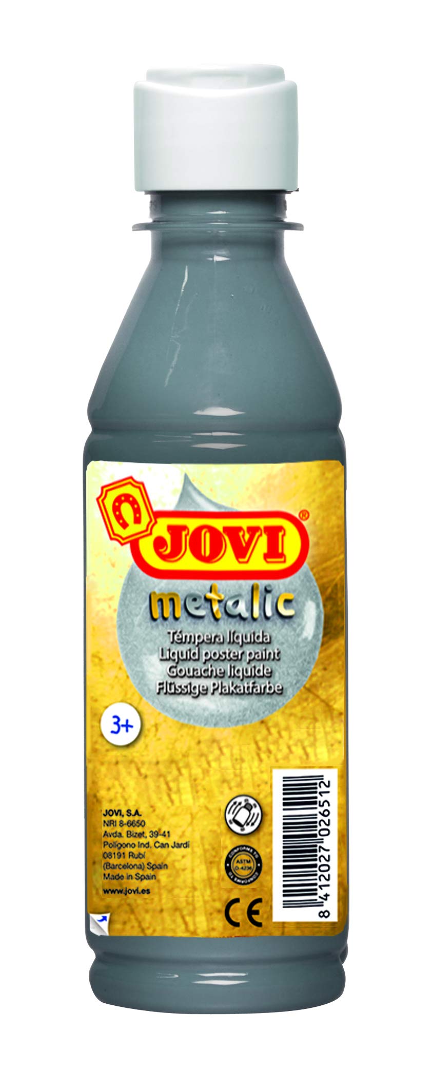 Jovi - Tempera Bottle, Silver, 250ml (Pack of 1) (50237)