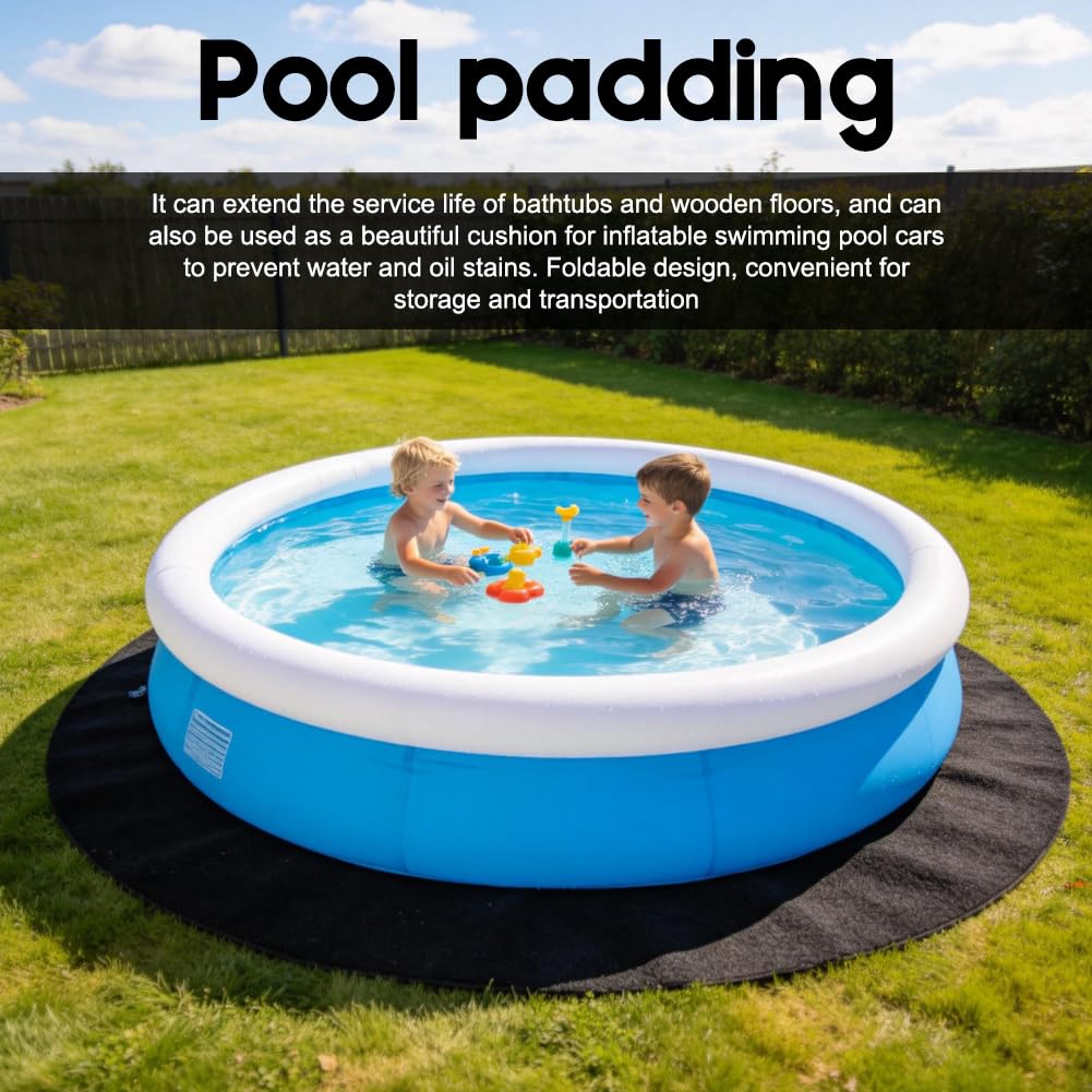 CEWROM Lona de suelo redonda para piscina, base antideslizante para piscinas y jacuzzis, robusta, fácil de colocar, ideal para exteriores, prolonga la vida útil del revestimiento (370)
