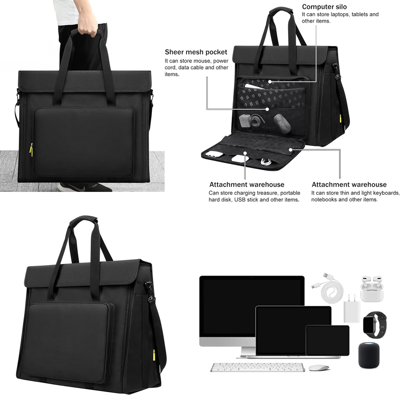 Bolsa de transporte de nailon compatible con iMac, bolsa de almacenamiento de viaje (bolsa de 24 pulgadas)