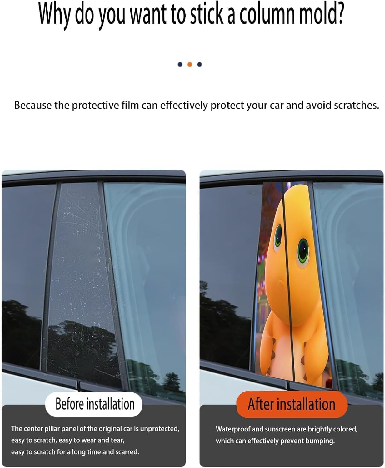 Car B-Pillar Sticker Vinyl car Sticker for Center Pillar Personalized Upgrade car B-Pillar Decal Sticker (2pcs) (QD-2)