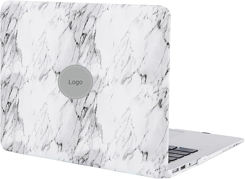 McStorey MacBook Air 13 in  K l f A1369 A1466 Uyumlu Sert Kapak Deri Kaplama Mermer Desenli Hard Case | 360  Koruma Beyaz