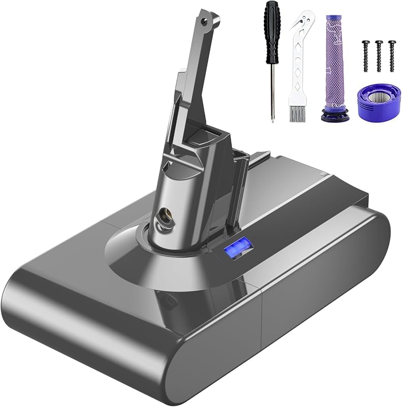 Baterie de schimb Powtree V8 pentru aspirator fără fir V8 Absolute Animal Fluffy, cu 2 filtre, șurubelniță, 3 șuruburi și perie