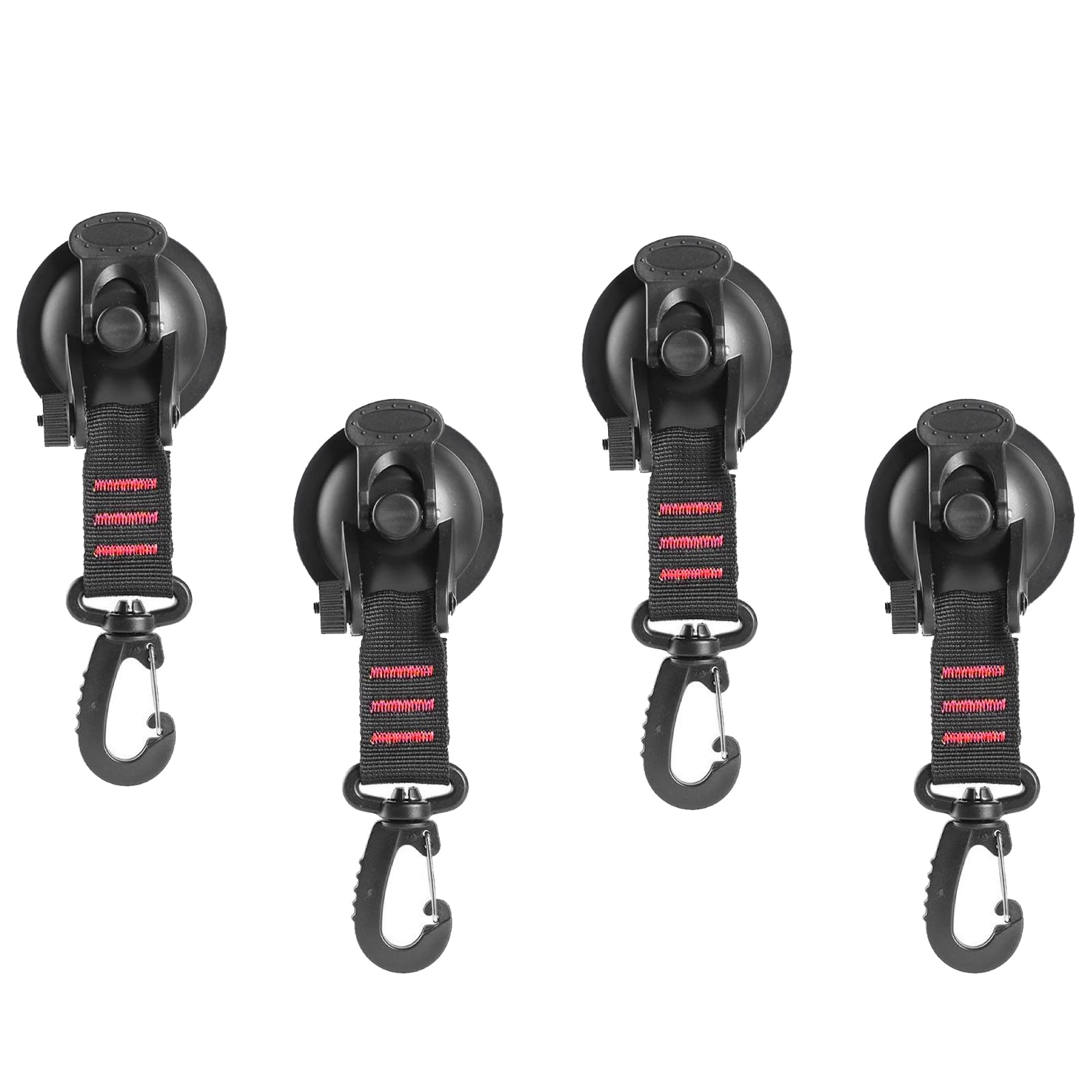 Tiutgen 4pcs Heavy Duty Suction Cup with D Ring 360° Rotating Camping Suction Hooks Car Suction Cups Anchor for Awning Vacuum Van Truck Boat Tarp Home Hold Up to 22 lbs /10kg
