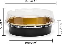 Vista 2 de Beasea Paquete de 20 Moldes para Cheesecake con Tapas, 8 Oz, 4 Pulgadas Moldes Redondos de Papel de Aluminio para Tartas, Contenedor para Muffins