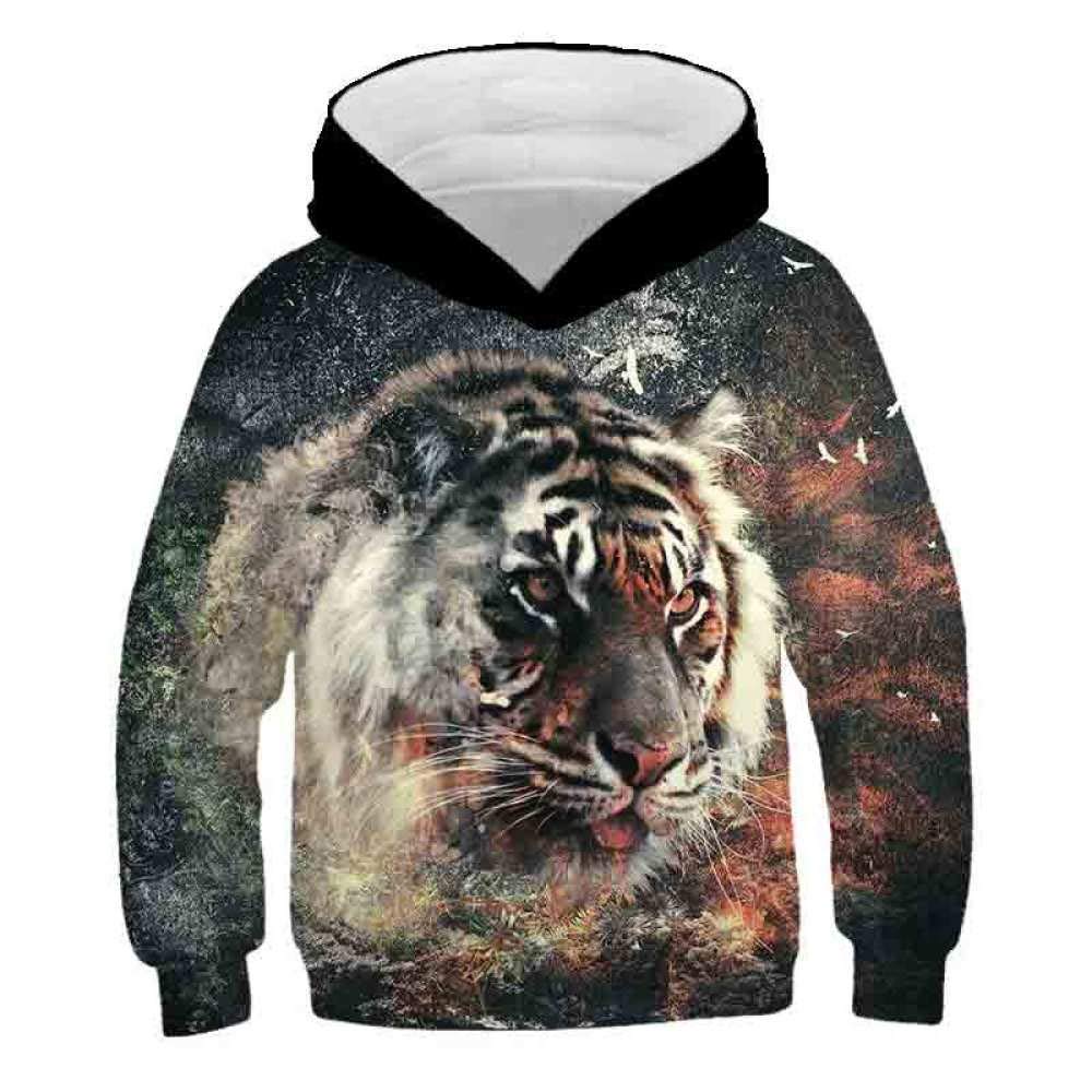 Pull à capuche enfant mode cool tigre imprimé 3D vêtement unisexe