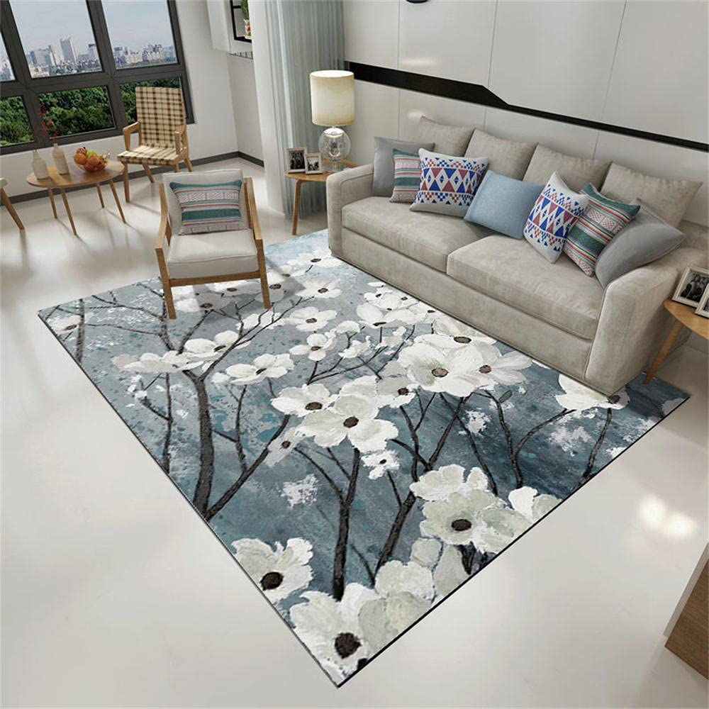 Tapis enfant gris 60x90cm lavable en machine avec motif imprimé blanc pour déco de chambre garçon