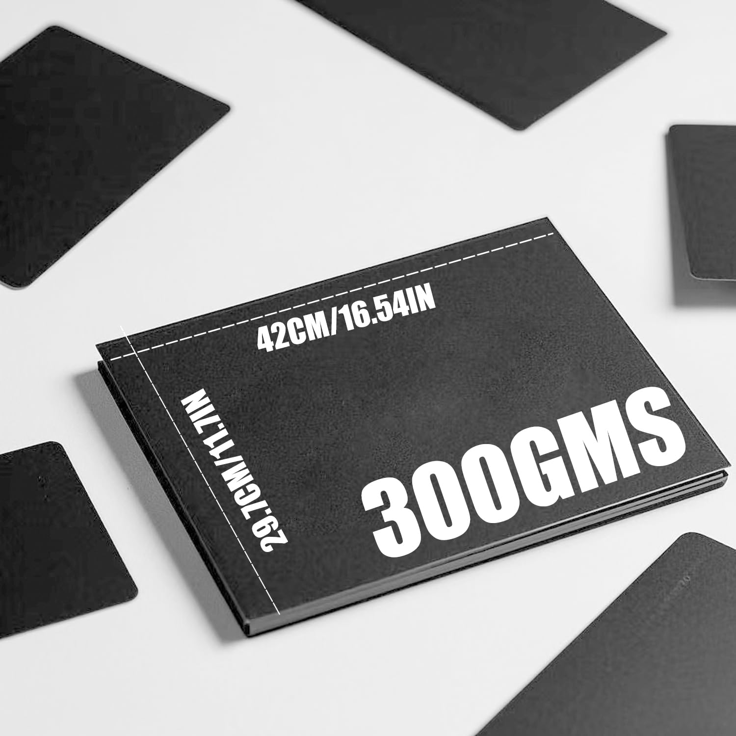 Paquete de 30 tableros negros A3 para pósteres, cartulina gruesa y pesada de 300 g/m², hojas de papel duro resistentes para carteles, proyectos escolares, exhibición de arte y respaldo de fotos, no