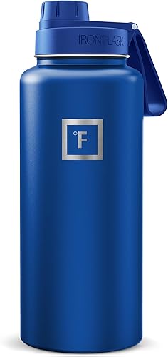 Miniatura 124 de IRON °FLASK Frasco de hidratación para acampar y senderismo con pajilla, botella de agua deportiva de acero inoxidable con aislamiento de boca