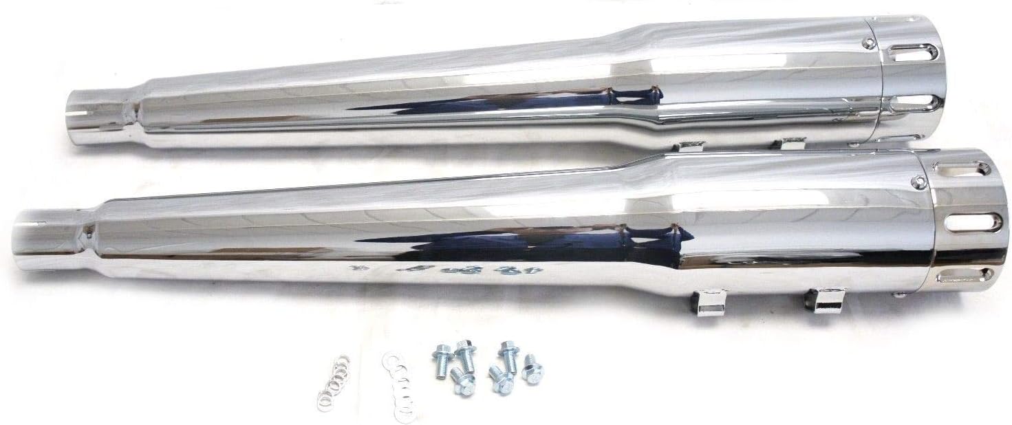 MUTAZU 4" Competition Megaphone 2.0 Slip-On Mufflers Exhaust for Harley Touring