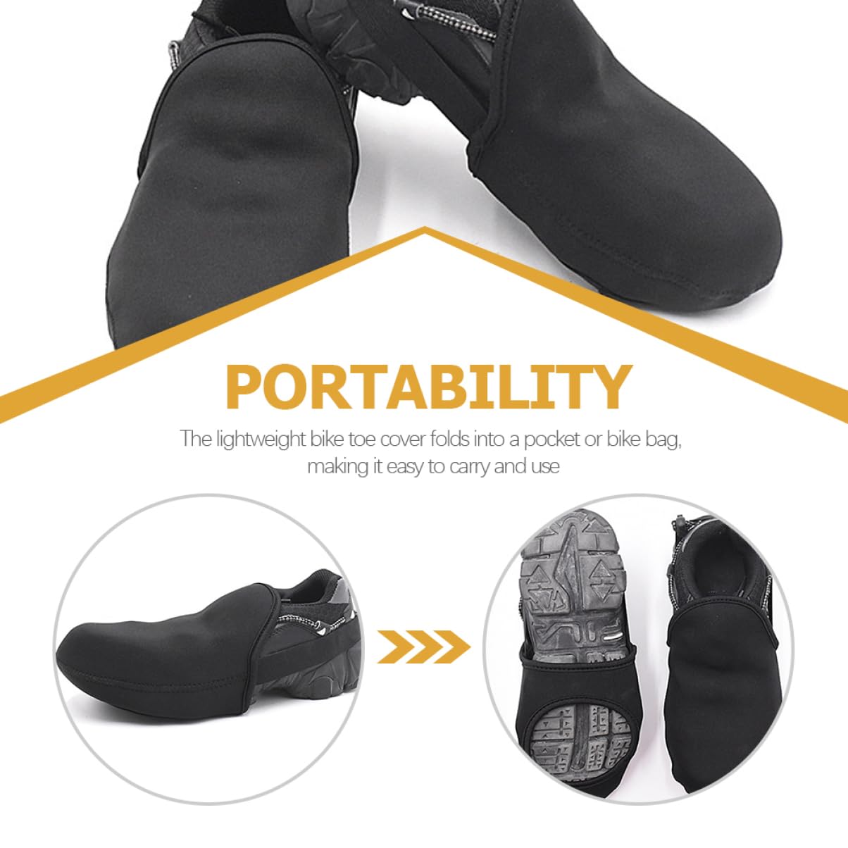 Toddmomy Cubrezapatillas de Ciclismo Anti- montaña Protector Acolchado Tobillo térmicas Lana Cubre Zapatos para Ciclismo Cubierta del Zapato Banda elástica Black