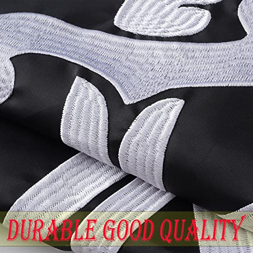 Bradford Pirate Flag 3X5 Ft Outdoor, Embroideried Double Sided Jolly Roger Skull Flags With Red Headscarf Crossknife, Helloween Heavy Duty Bandana Jack Rackham Flags With 2 Brass Grommets #TOP3