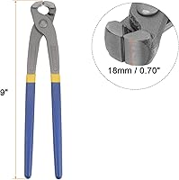 Vista 2 de HARFINGTON Alicates de corte de extremo de 9 pulgadas, alicates para hormigón de uñas, alicates extractores con mango de plástico azul amarillo