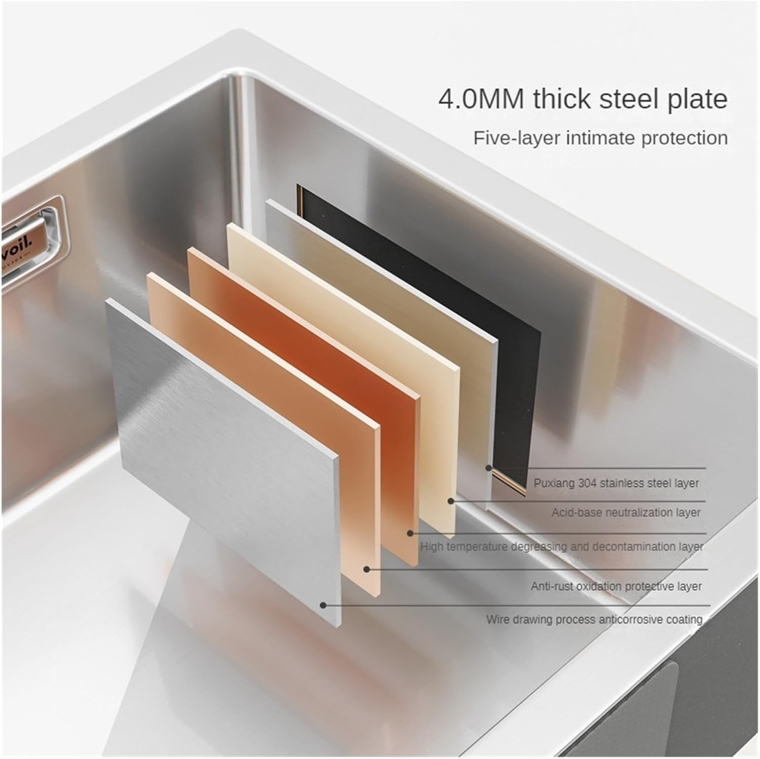 Kitchen Sink 304 Stainless Steel Wire Drawing Handmade Single Slot Pull The Faucet X Diversion Design Vegetable Washing Basin(6045-B)