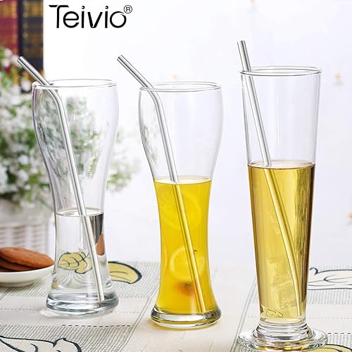 Miniatura 8 de 8 popotes gruesos de metal reutilizables extra largos de 12 pulgadas, popotes de acero inoxidable de 0.236 in para vasos altos de 40 onzas, con