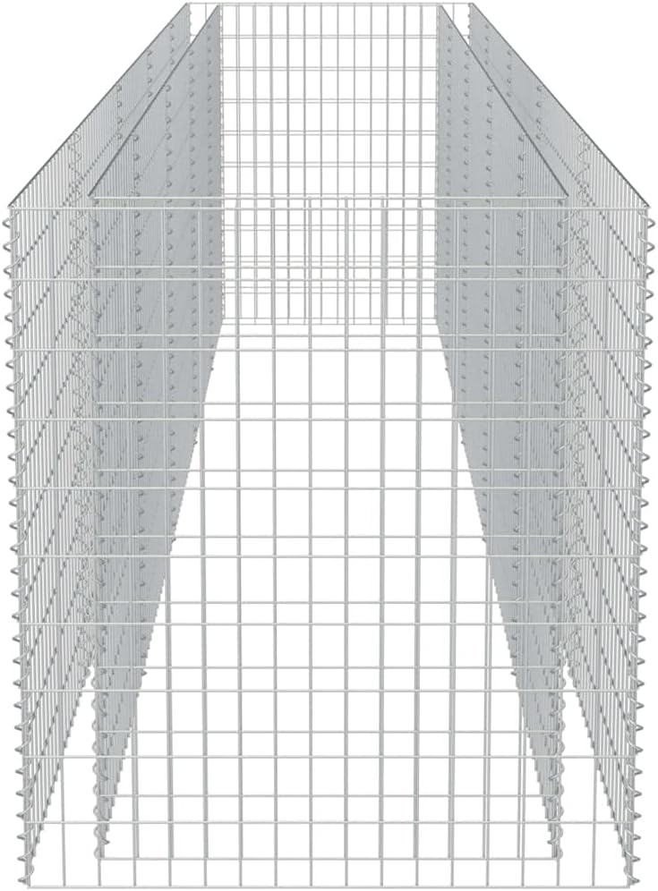 vidaXL Raised Garden Bed, Raised Flower Bed, Gabion Basket, Outdoor Planter for Patio Backyard Garden Balcony Porch Vegetables Herbs, Galvanized Steel