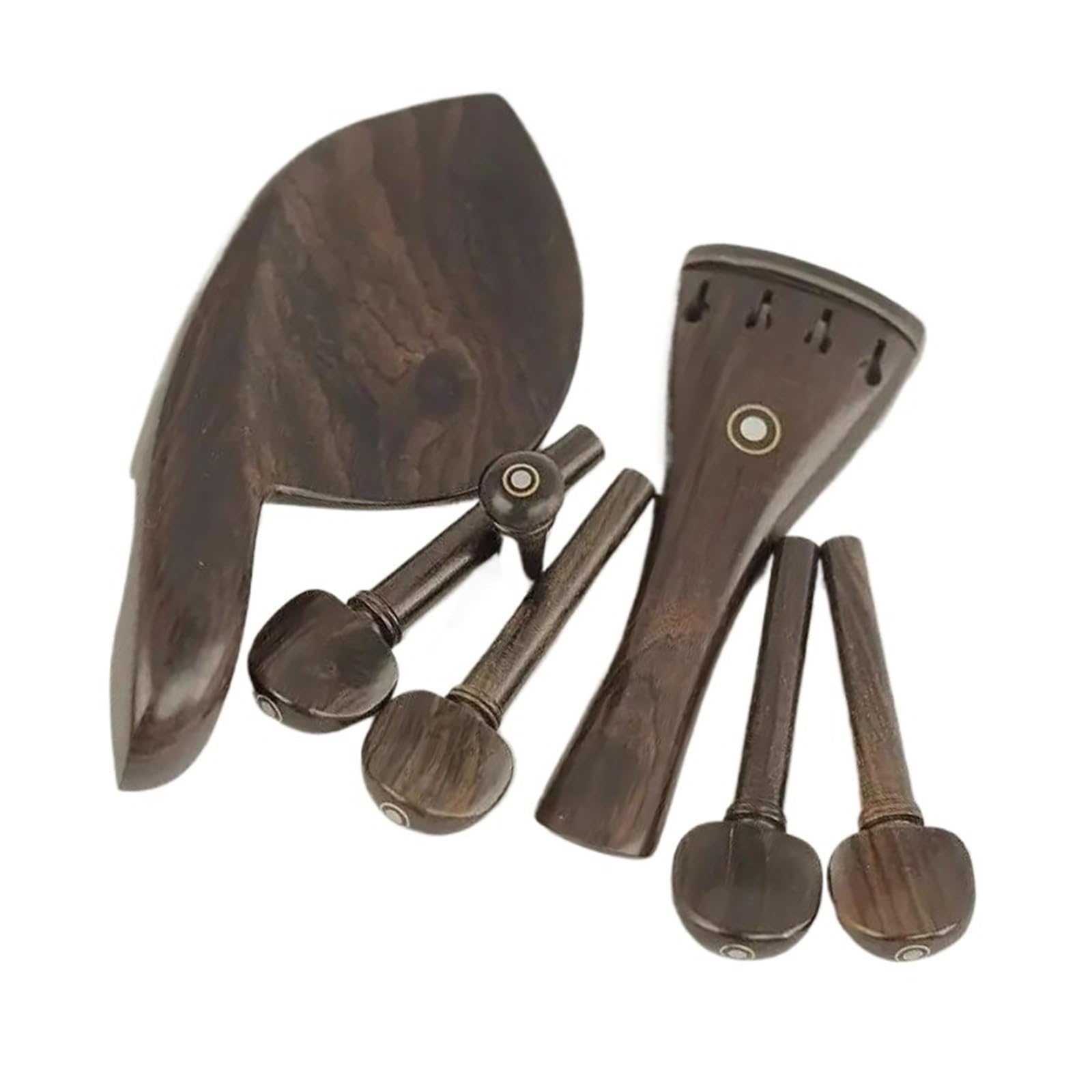 1 Zestaw Natural Ebony 4/4 Części Skrzypcowe Akcesoria Kołki Strunociąg Podbródek Kołek Łatwy W Użyciu