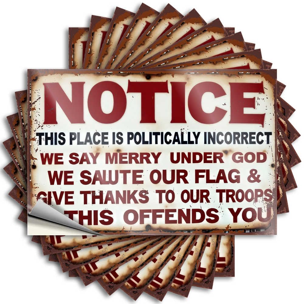 Political Incorrectness Notice: Traditional Values Front Door Decor Earth DIY | Funky Decal Hard Removable Vinyl Sticker Decal(8X12CM)