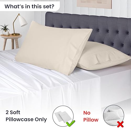 Miniatura 2 de SGI Bedding Funda de almohada de algodón egipcio de 1000 hilos, fundas de almohada tamaño King, 1000 unidades para cama tamaño King, fundas de