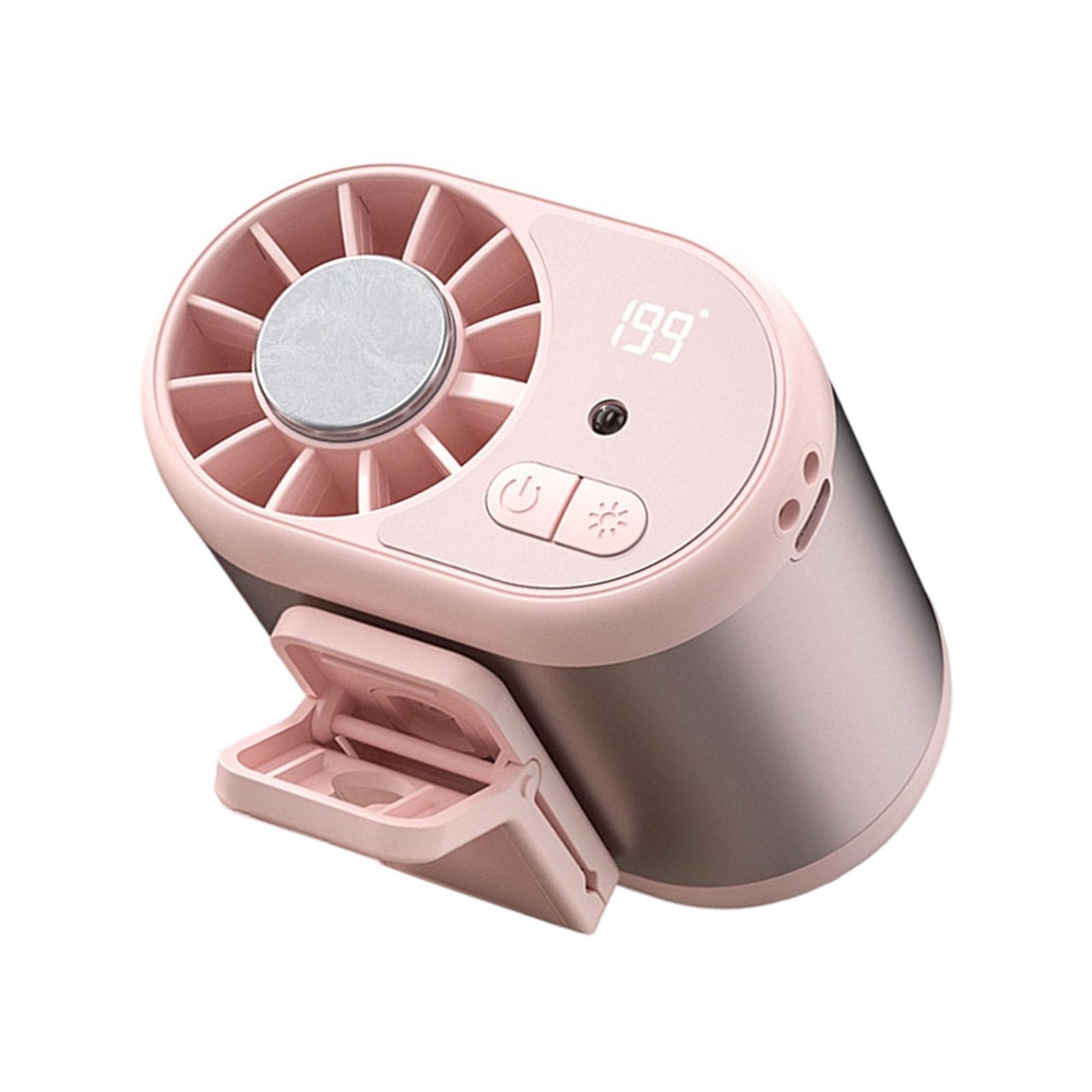 Elnwnnkc A Compact Cooling Fan With 199-Speed Control, Led Display, Luminum Lloy Body Nd Charging Cable For Travel Cooling Outdoor Work Clip Fan