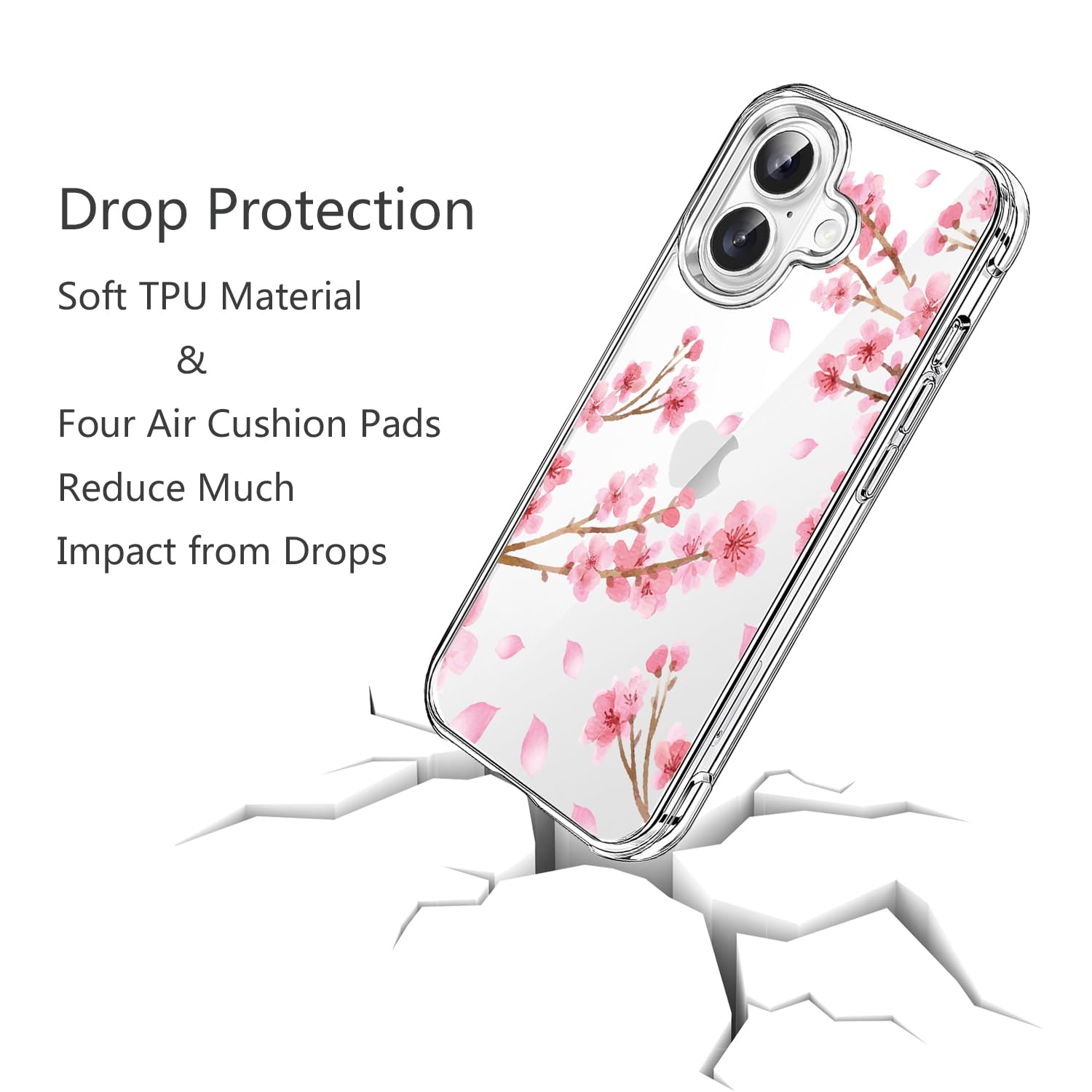 Amazon.com: HEYORUN Cherry Blossom Clear Case Compatible with