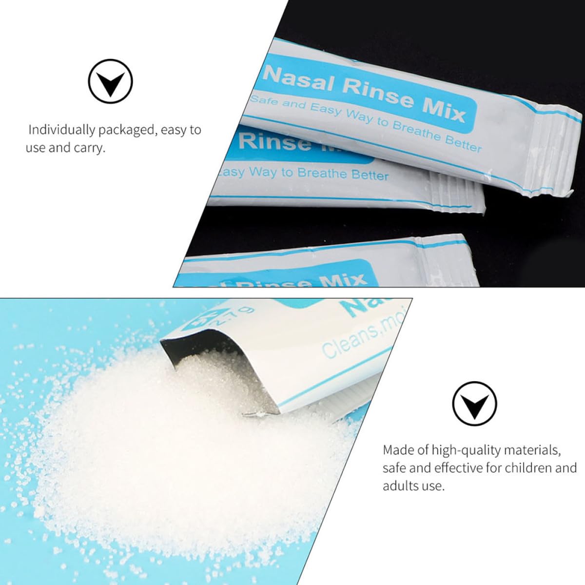 Sal para Enjuague Nasal 80 Sobres Blanco, Disolución Rápida
