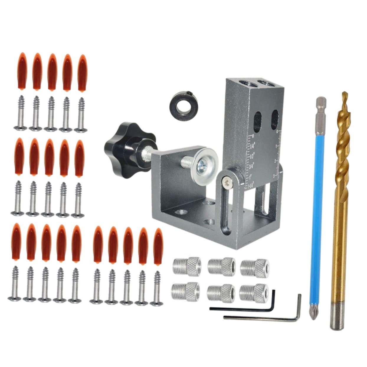 NULYLU Woodworking Drilling Guide 15 Degree Angle Locator Set Jig for Precise and Quick Drilling