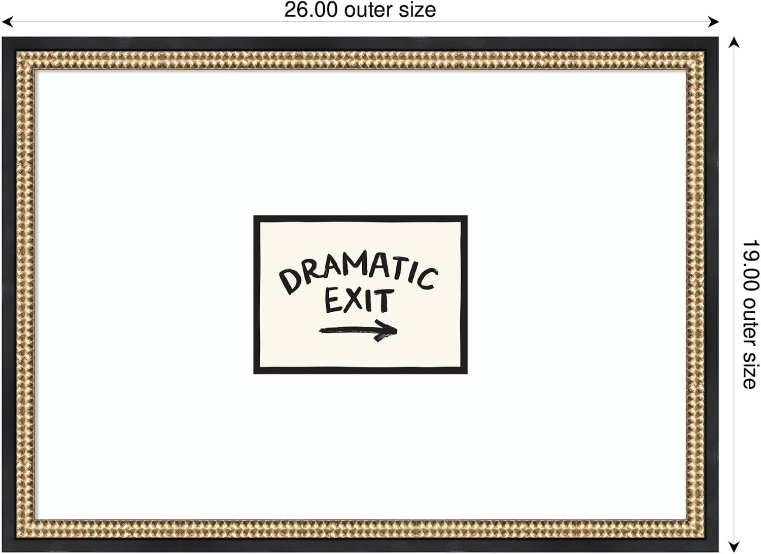 Kate and Laurel Framed Wall Art Print Dramatic Exit Entryway Sign by Lucky Guava, 26 x 19, Castellan Black Frame, Modern Contemporary, Typography Art for Wall Decor