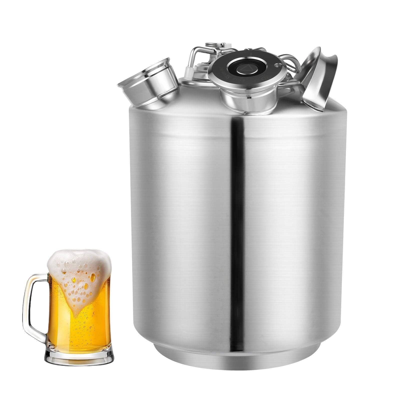 Kit de limpieza de línea de cerveza, recipiente de acero inoxidable con tapa para mantenimiento del dispensador del hogar, limpiador multifuncional