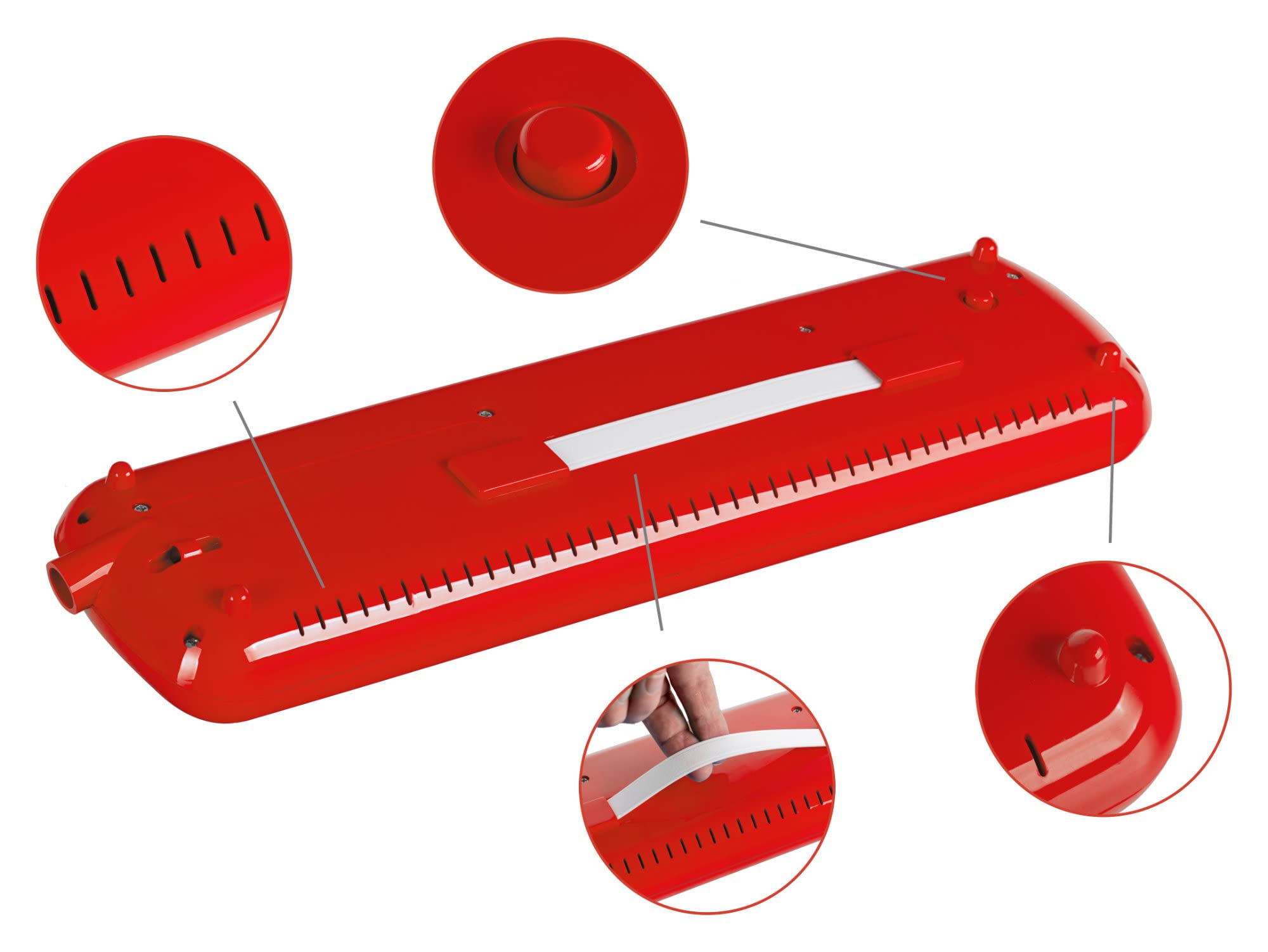 Classic Cantabile FML-32 RD Melodica de 32 teclas (rango f-c³) con folleto de 5 canciones, pegatinas, estuche, boquilla y tubo de soplado. Color rojo.