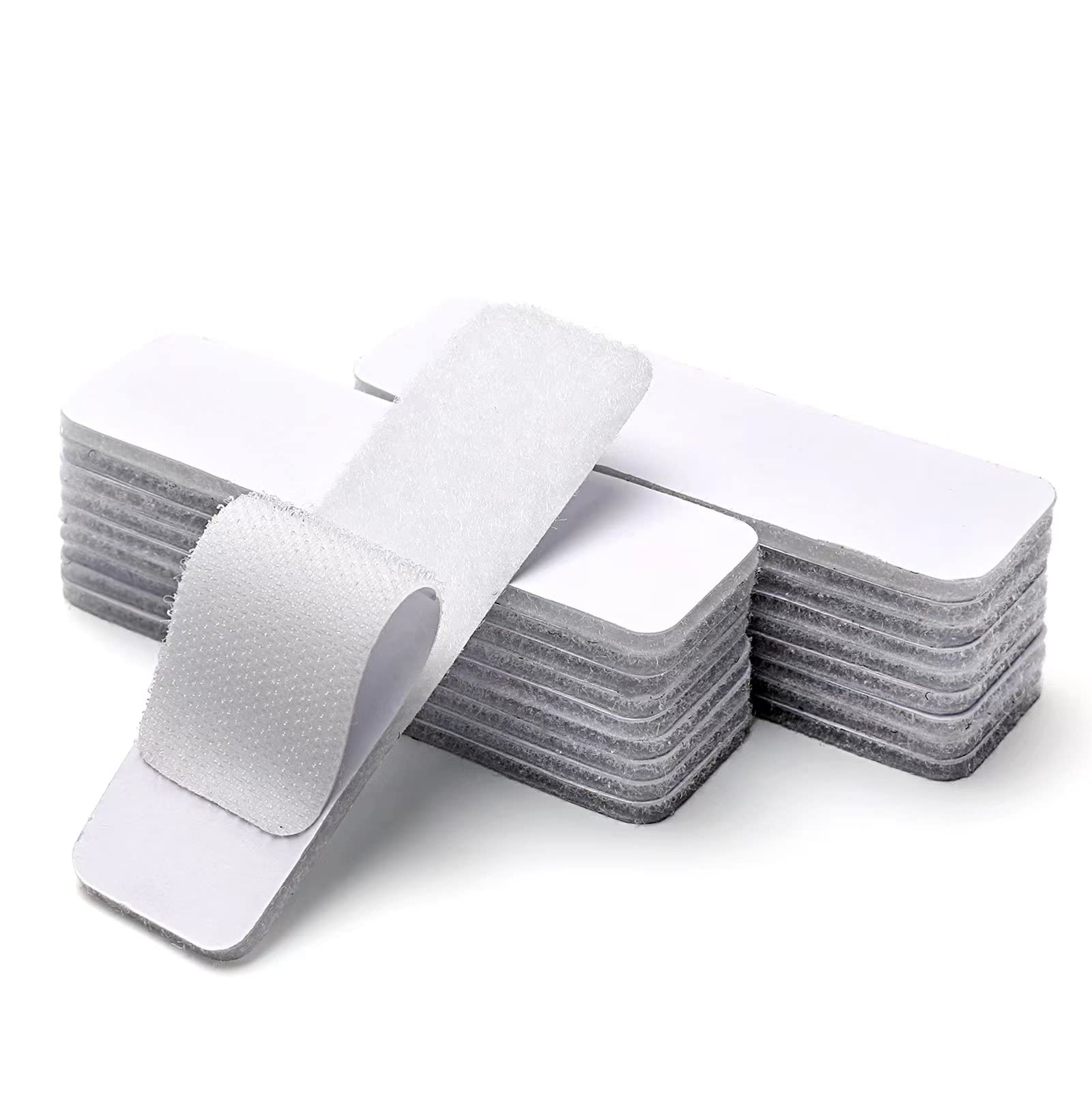 (20Pack- 1x4in Hook Loop Strips with Adhesive,Heavy Duty Mounting Tape Double-Side Sticky Fastener