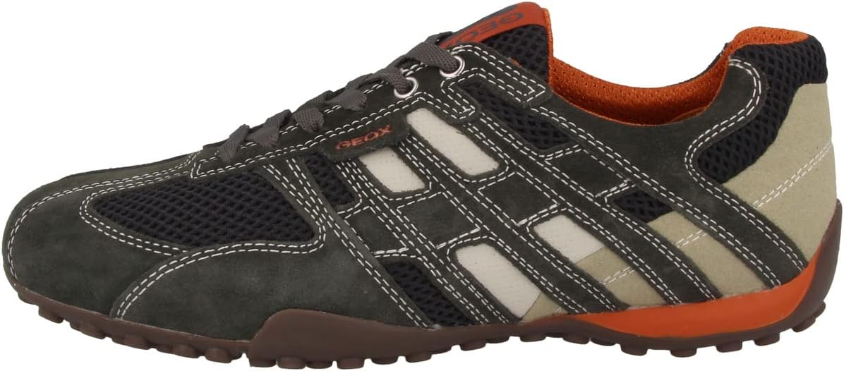 Geox U SNAKE K jongens Sneakers, Grijs Lt Grey Antraciet, 39 EU