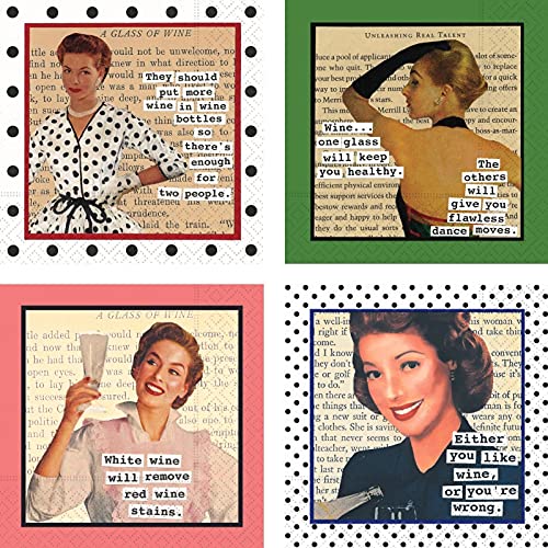Funny Cocktail Napkin Box Set Retro Vintage Cocktail Napkin Funny Sayings Variety Pack 40 Total #TOP9