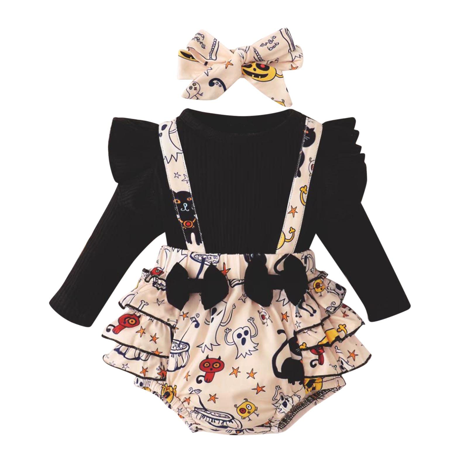 Halloween Bebe Niña - Cosplay Disfraz bebe halloween manga larga mono Mono Ropa Recien Disfraz de Calabaza para Bebé chaleco de Halloween Disfraz Recien Nacido Halloween