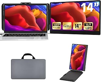 Laptop Monitor Extender, Portable Monitor for Laptop, Screen Extender Portable16:9, HDMI/Type-C Plug and Play Display 1080P for Tablet PC/Mac/Phone