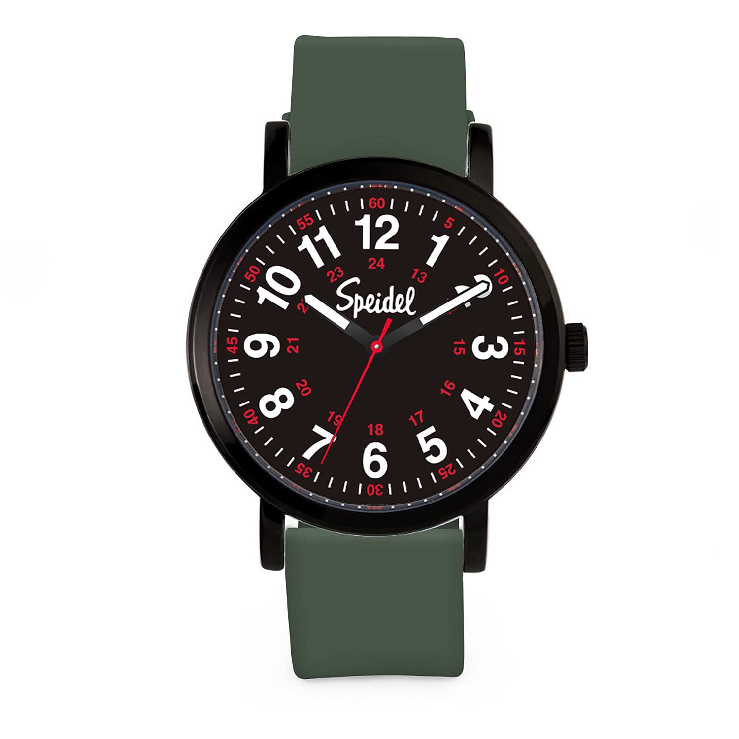 Speidel Original Scrub Watch™ for Nurse, Medical Professionals and Students – Various Medical Scrub Colors, Easy Read Dial, Military Time with Second Hand, Silicone Band, Water Resistant