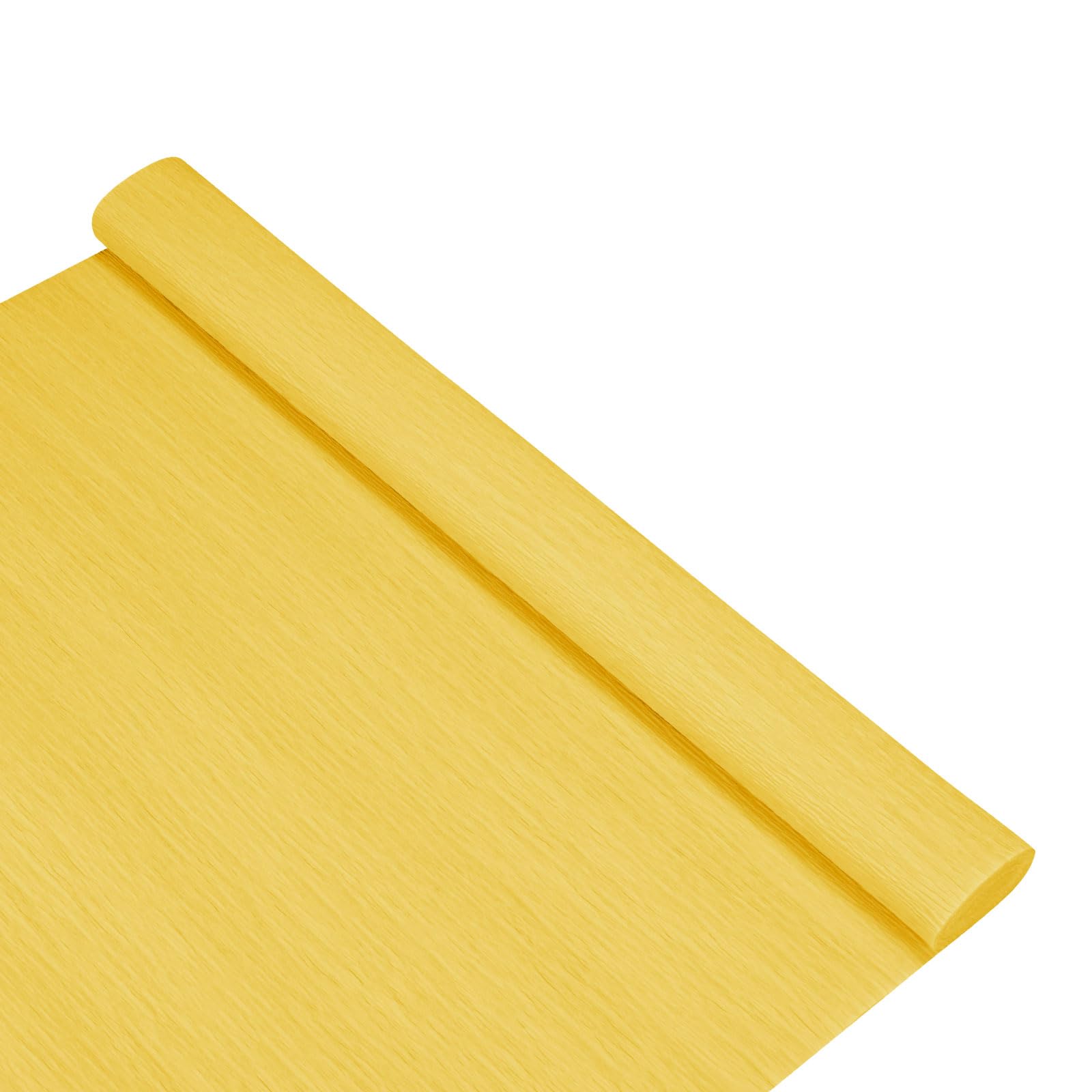 M METERXITY Crepe Paper, 8.2ft x 20 Inch /250 x 50cm Soft Wide Crepe Paper Streamer Sheet, Decorative Craft Streamer for DIY Craft/Flower Making/Decoration [Golden Yellow]