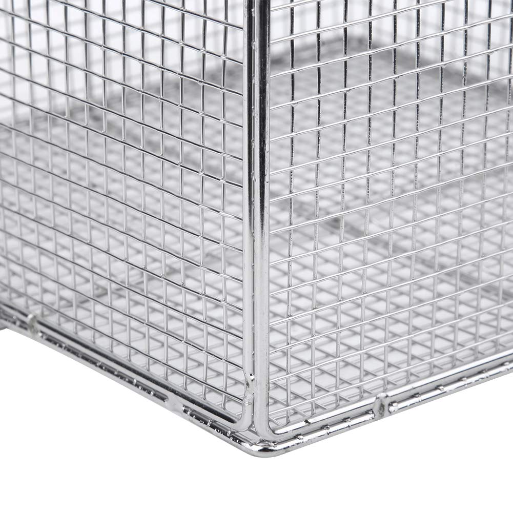 Cestello per Sterilizzazione Strumenti, Vassoio per Sterilizzazione da Laboratorio in Acciaio Inossidabile con Maniglia per Autoclavi e Strumenti Chirurgici (200 * 200 mm quadrati)