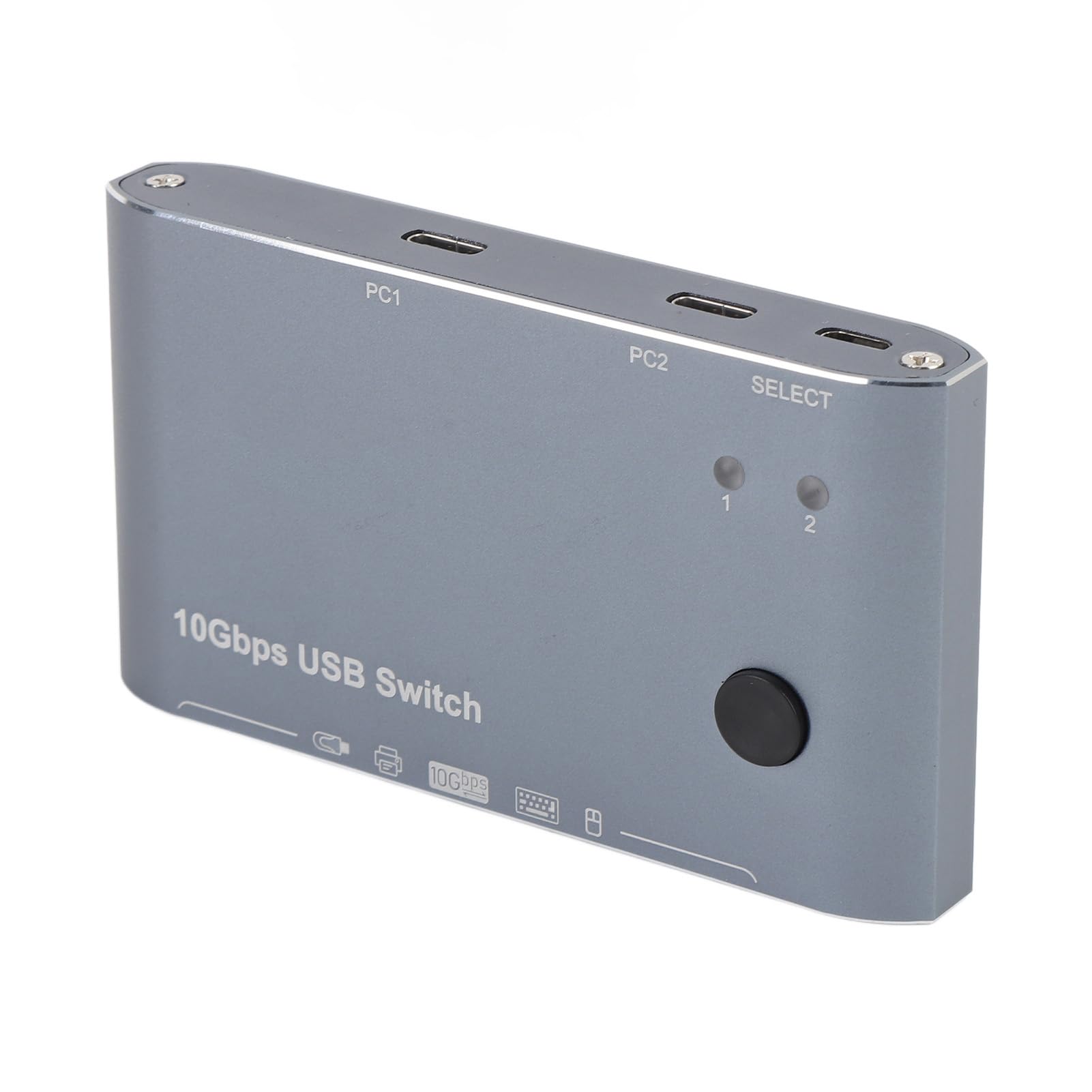 ASHATA Adattatore switch USB 10Gbps trasferimento dati 4 porte hub per PC portatile, selettore commutatore USB per impiegati in ufficio