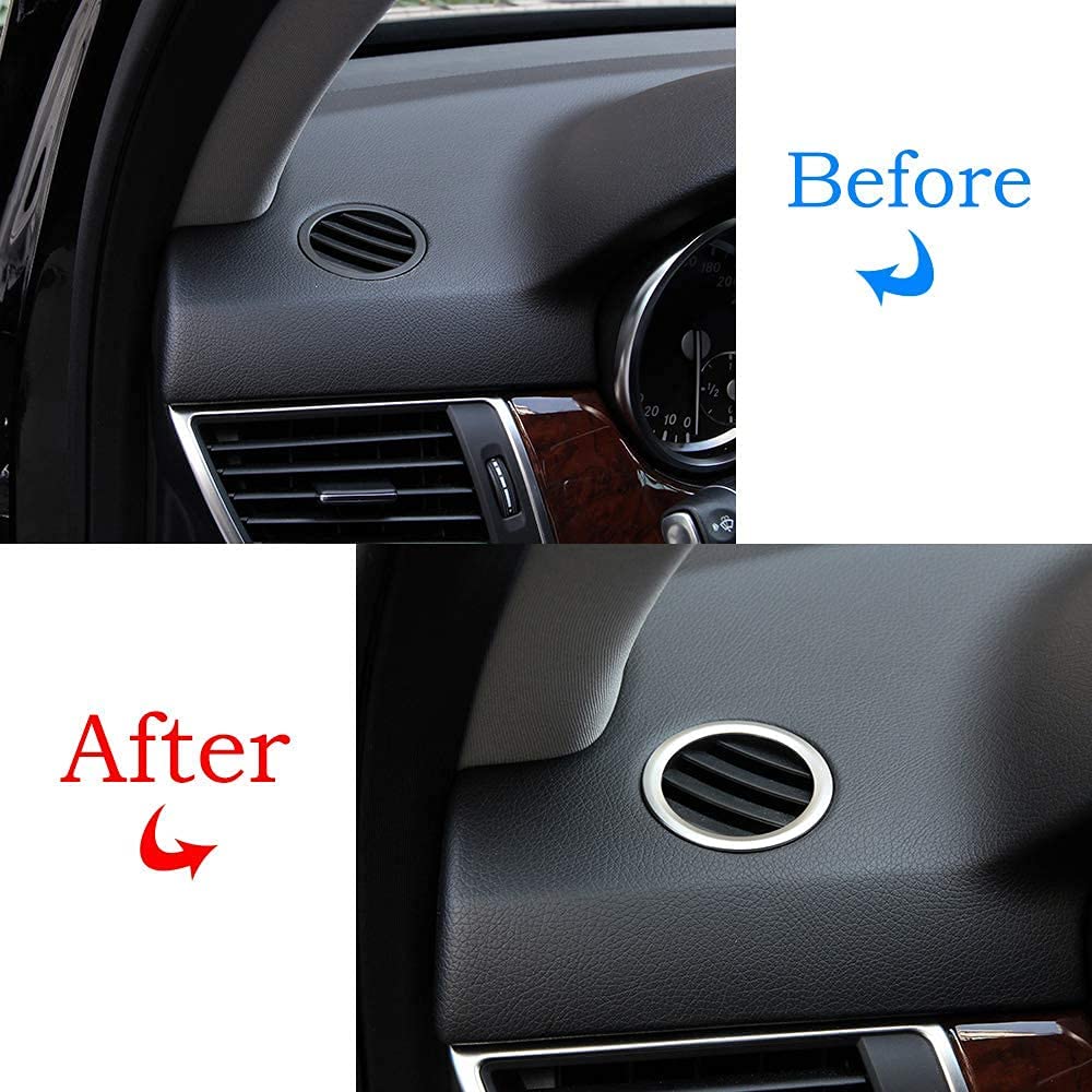 Lot De 2 Anneaux Acier Inox Pour Grilles D'aération Tableau De Bord - Pour Mercedes GLK X204, ML W166, GL X166, Classe B W246