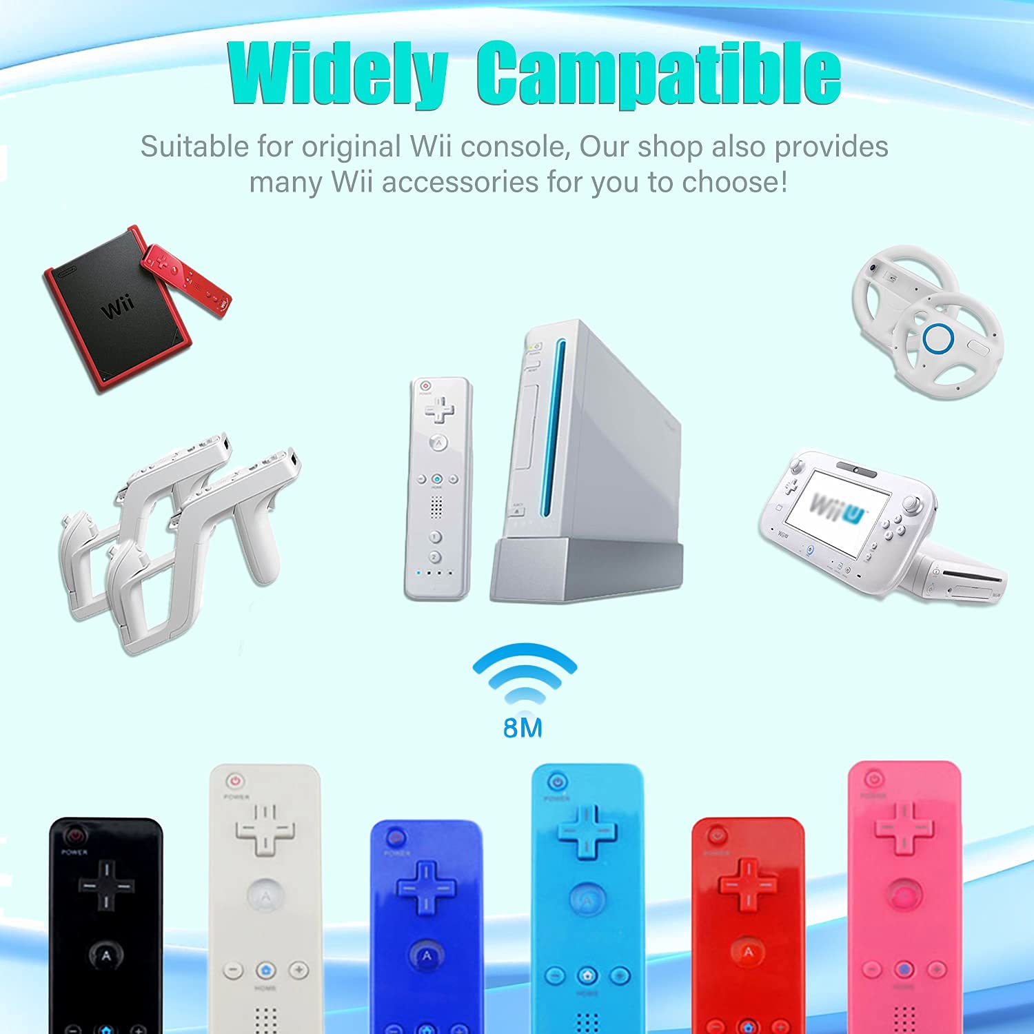 TechKen 2 Pièce Manette Linker Wii avec Motion Plus,Contrôleur Wii Télécommande Controller Wii Remote Motion Plus Intégré avec Étui en Silicone Dragonne pour Wii