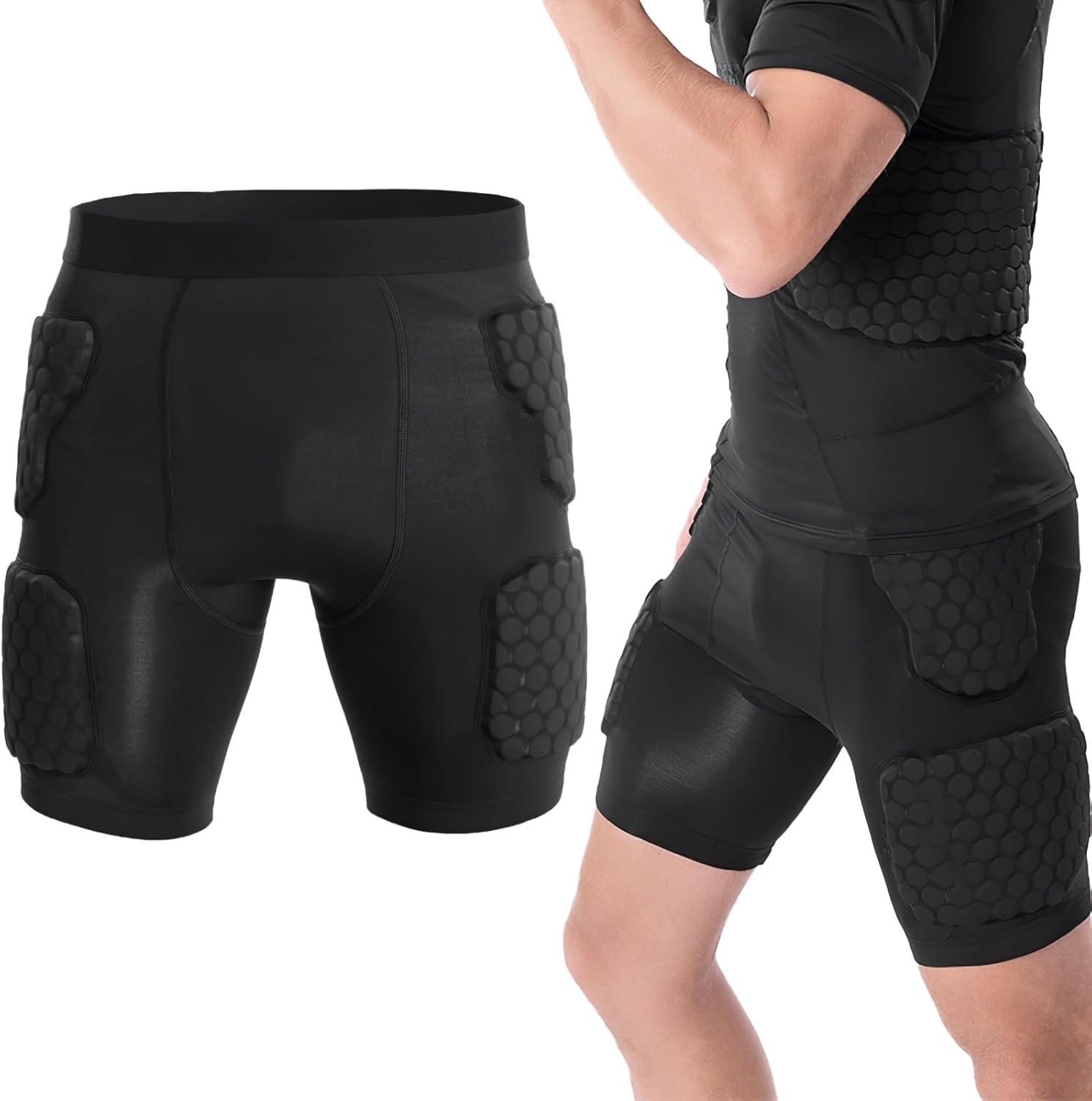 Eva Padded Athletic Tights: Men's Compression Shorts for Football, Soccer, Baseball, Basketball, and Rugby