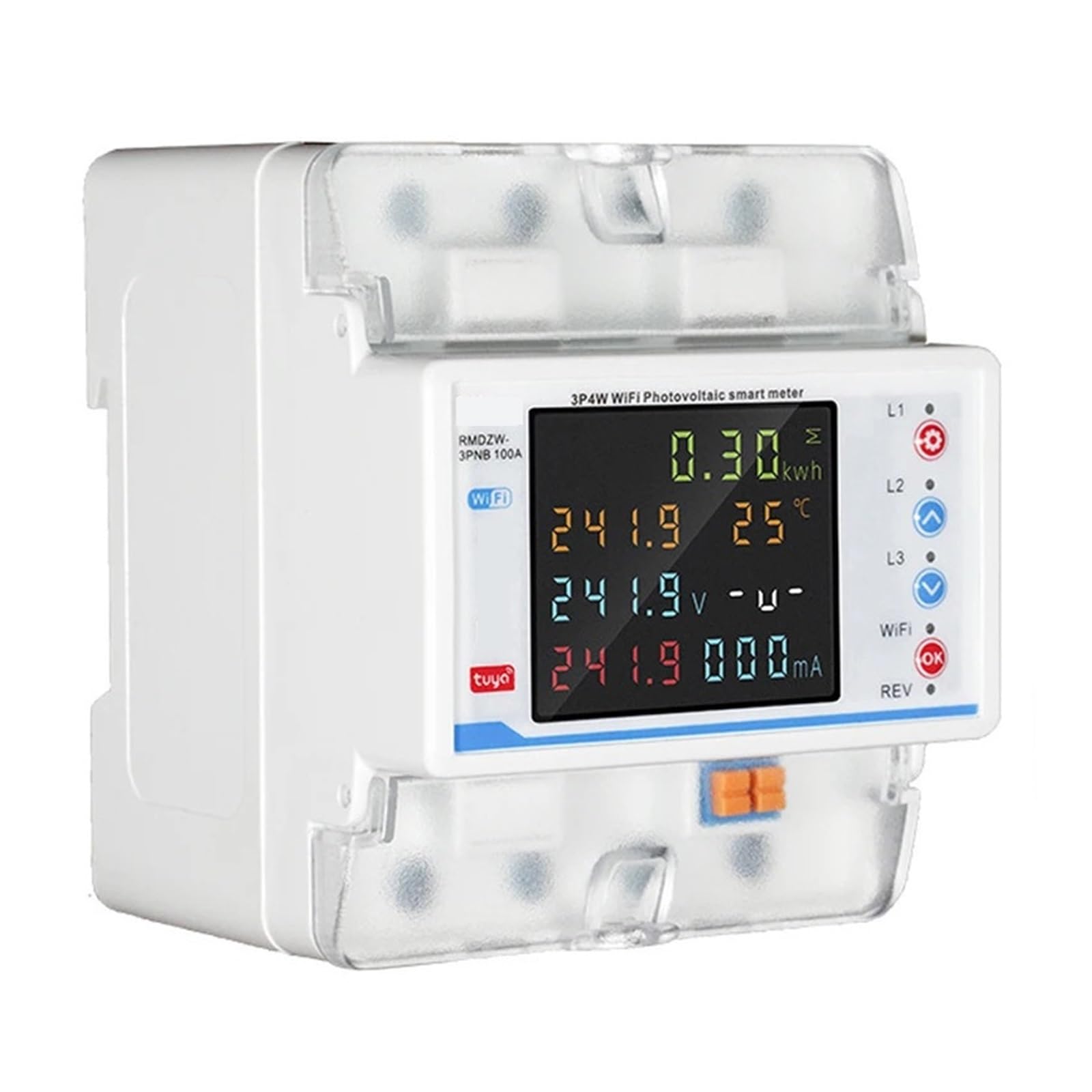 Medidor de electricidad digital Tuya-disyuntor Inteligente WiFi, Protector De Reenganche Automático, Medidor De Potencia 3P4W, Interruptor De Reenganche Trifásico Con Protecciones(NO leakage function)